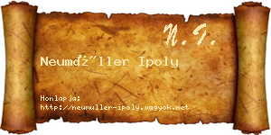 Neumüller Ipoly névjegykártya